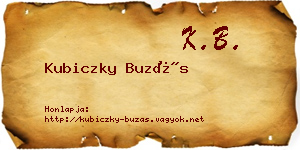 Kubiczky Buzás névjegykártya